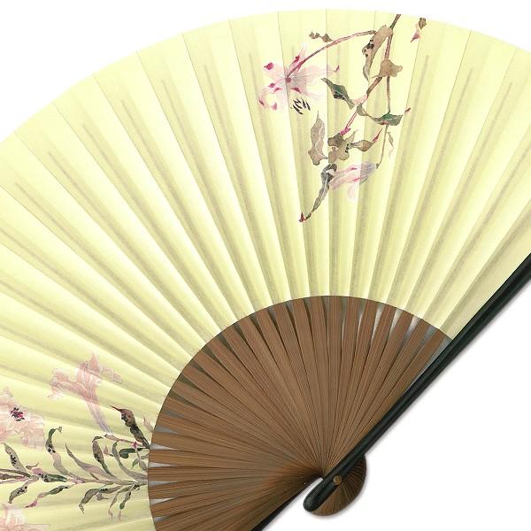伊藤若冲 扇子シリーズ 百合/本物京扇子/女性用(Jakuchu13) : 扇子司
