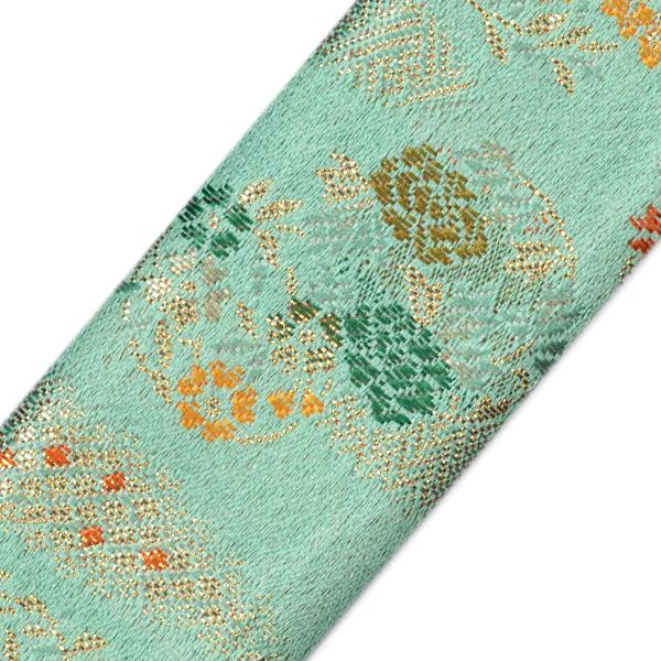 扇子7.5寸用 扇子袋<男性用>化繊金襴 流水草花(La302) |  | 02