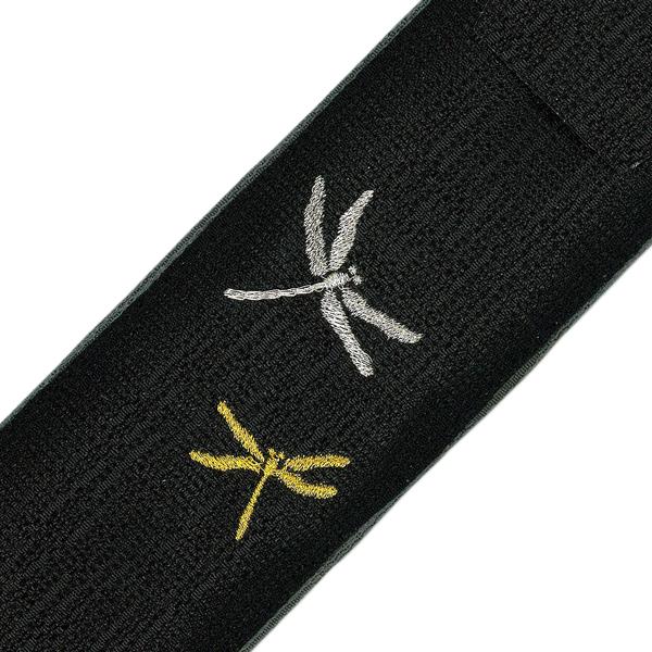 扇子7.5寸用 刺繍扇子袋 黒地 とんぼ 被せ折返し (La700) |  | 01