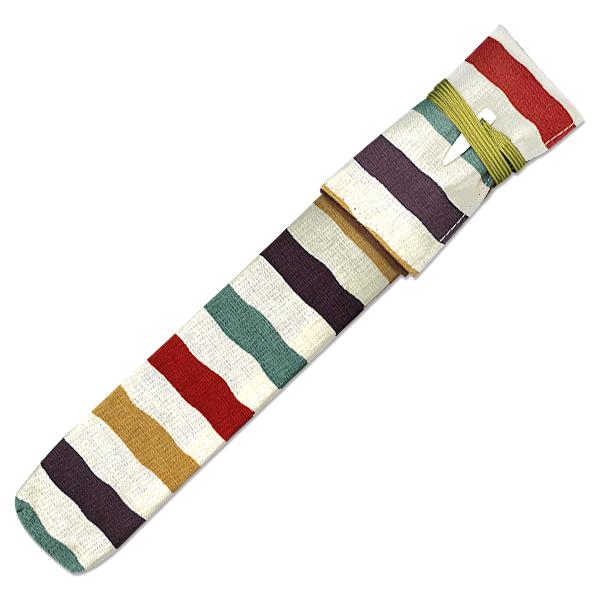 岡重 ブランド 扇子 7.5寸用 扇子袋 横縞更紗　モダン(oka06) | 