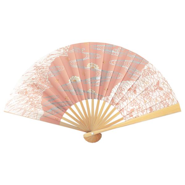 茶扇子 茶扇 流水に菊 小豆(Qa003) | 