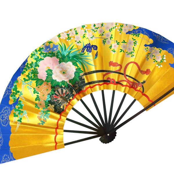 海外お土産京扇子/青雲花車/台付き9寸(Rc005) |  | 01