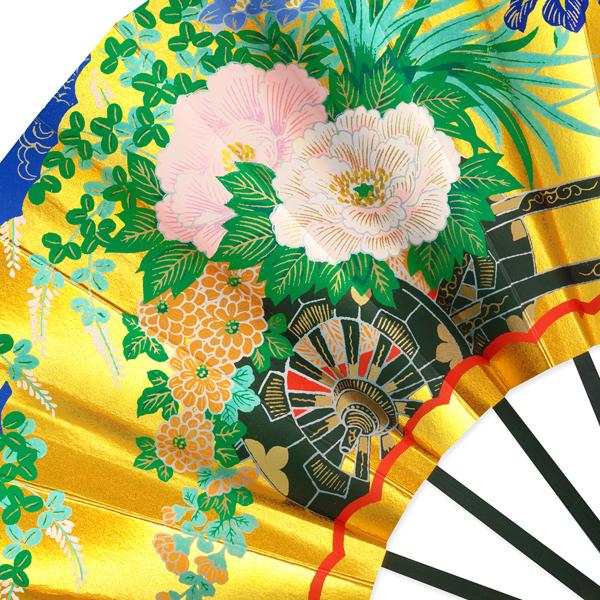 海外お土産京扇子/青雲花車/台付き9寸(Rc005) |  | 04