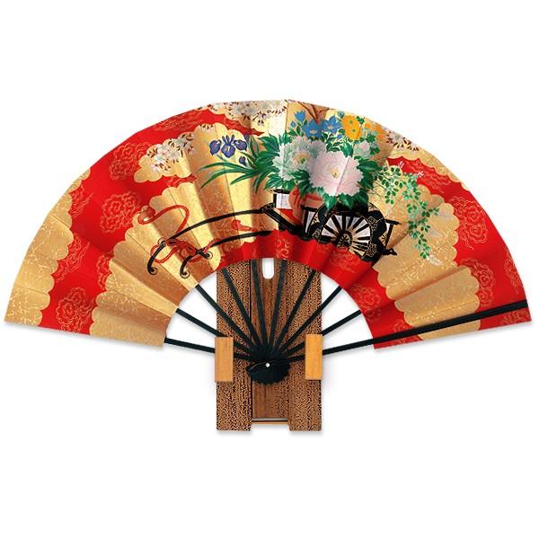 外国へのお土産飾り扇子 9寸花車/ゴマ竹台付き(Rc102) | 