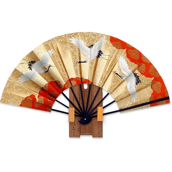 外国へのお土産飾り扇子 9寸鶴/ゴマ竹台付き(Rc103) | 