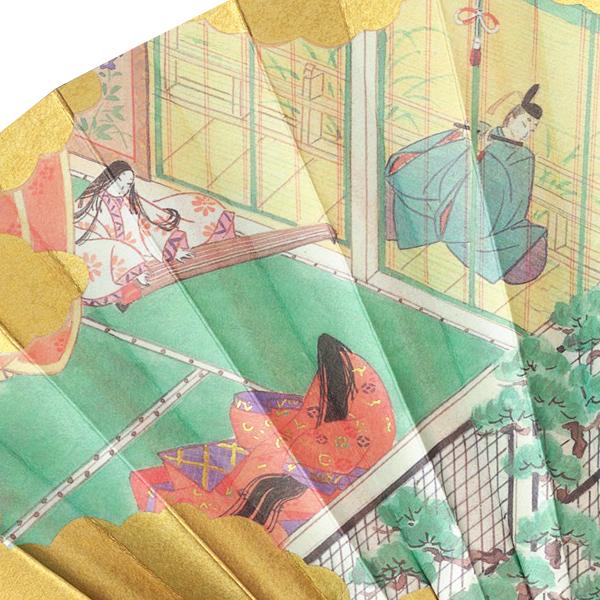 海外向けお土産/台付き茶扇 源氏物語/帚木(ははきぎ)(Rd005) |  | 01