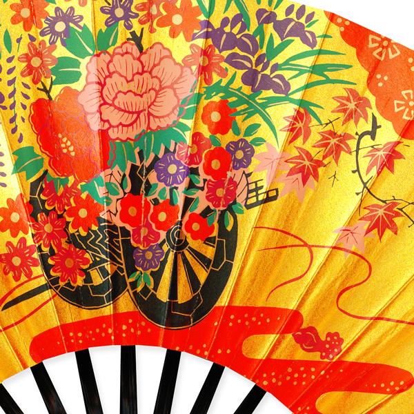海外向けお土産/台付き茶扇飾り扇子/花車(Rd201) |  | 08