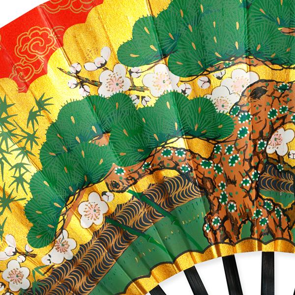 海外向けお土産/台付き茶扇飾り扇子/松竹梅(Rd205) |  | 09