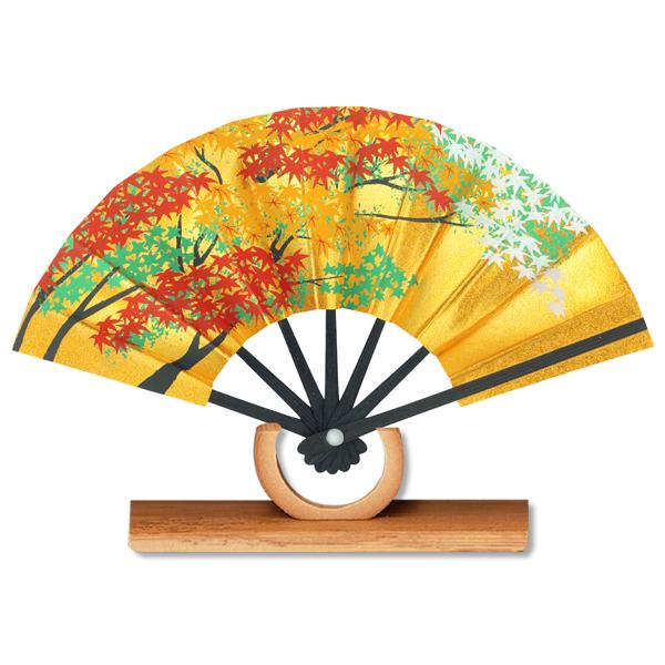 外国へのお土産/豆扇子 三色紅葉【台付きセット】(Rf010) | 