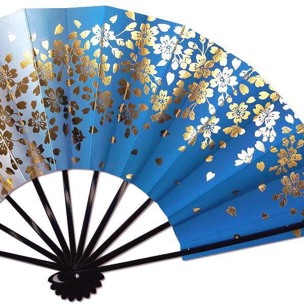 舞扇子/ぼかし金桜/紺(S002) : 扇子司 伊藤常 - 通販 - Yahoo!ショッピング