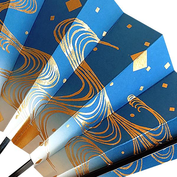 舞扇子 / 流水箔散らし / 青 (Sa006) |  | 03