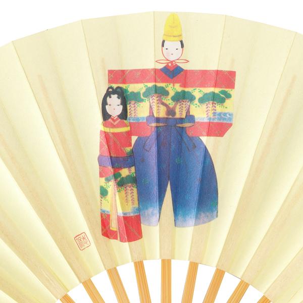 ひな祭り扇子/飾り茶扇台付きセット/白竹たち雛(Ta01) |  | 05