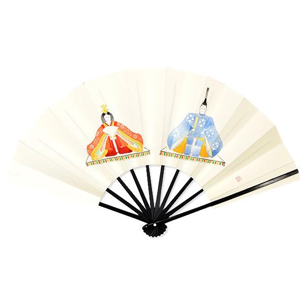 (ひな祭り/兜)飾り扇子/黒染竹両面手描き扇子/ゴマ竹台付き(Ta20) |  | 01