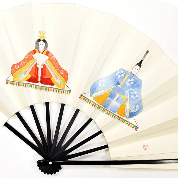 (ひな祭り/兜)飾り扇子/黒染竹両面手描き扇子/ゴマ竹台付き(Ta20) |  | 04