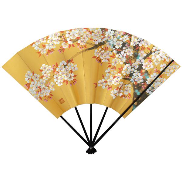 高級飾り京扇子/桜/台付(U112) 桜京扇子