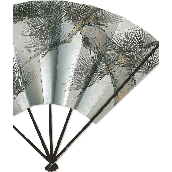 高級飾り京扇子 墨絵松/台付(U119) |  | 01