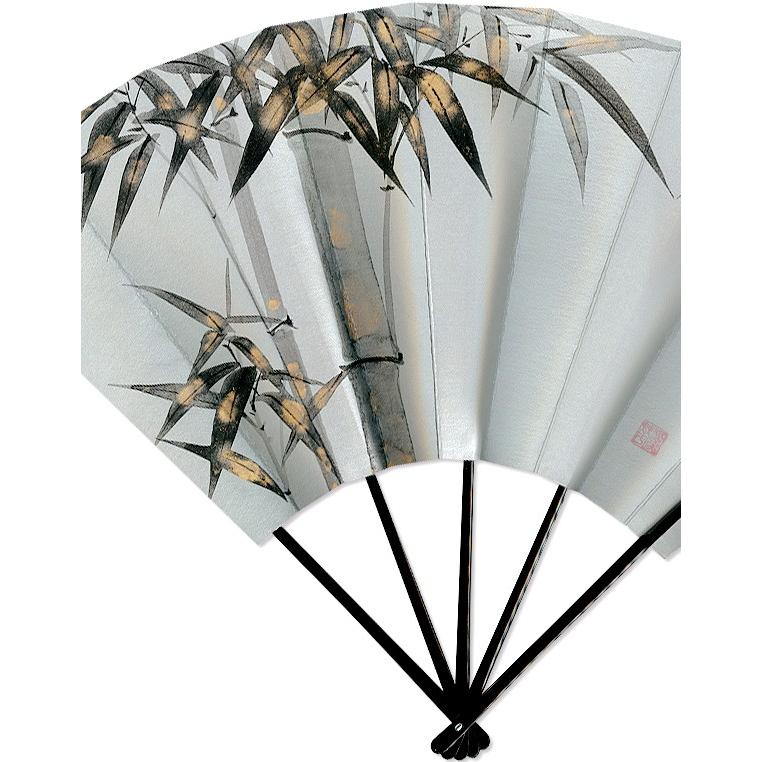 高級飾り京扇子 墨絵竹/台付(U200) |  | 01