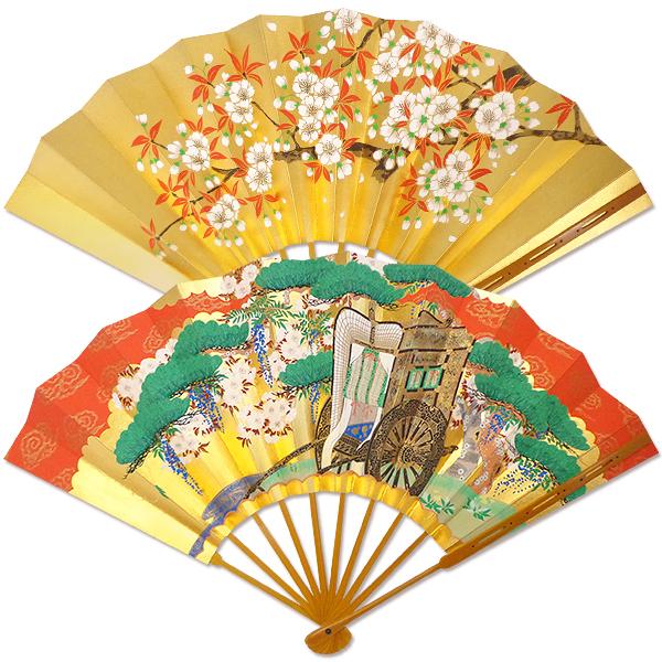 飾り京扇子 高級仕舞扇子　藤御所車/桜(Ub101) | 