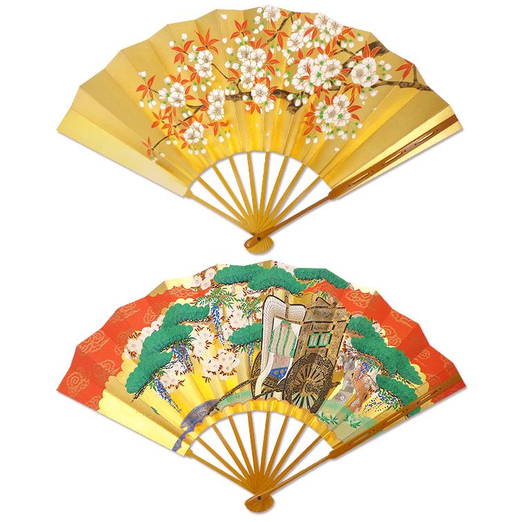 飾り京扇子 高級仕舞扇子　藤御所車/桜(Ub101) |  | 01