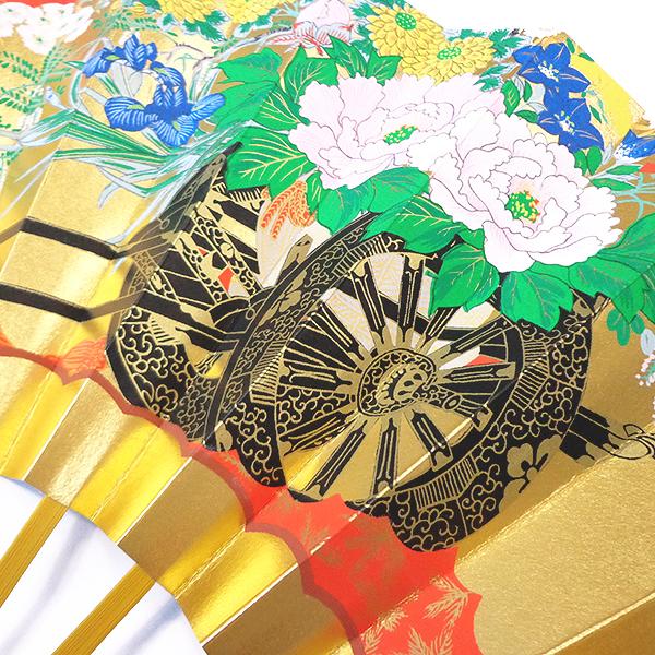 飾り京扇子 舞扇子タイプ 紅白梅/鉄線 Xd106 - itotsune 飾り京