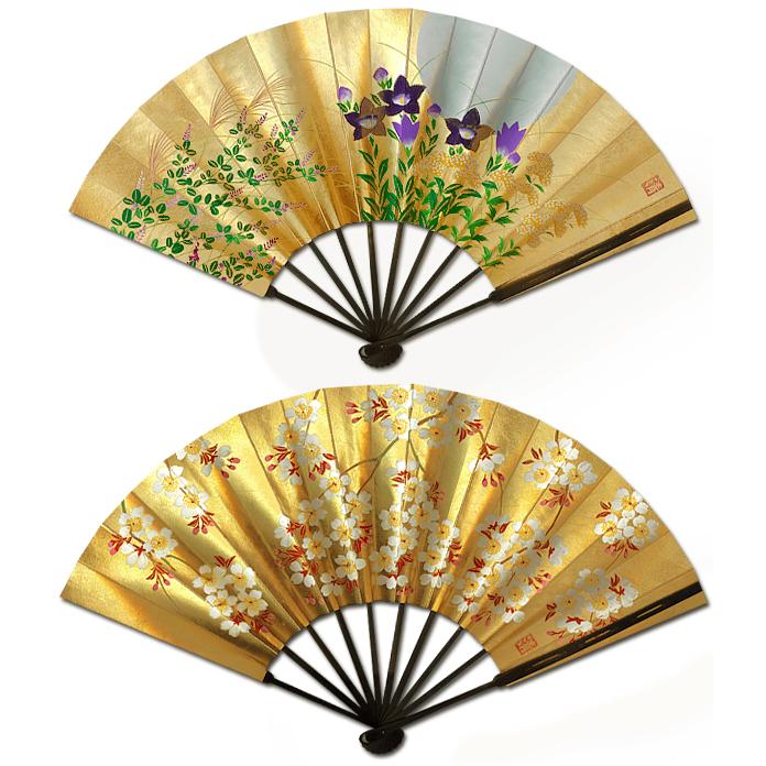 黒染竹] 飾り京扇子 高級仕舞扇子 月に秋草/桜(Ub305) : 扇子司 伊藤常