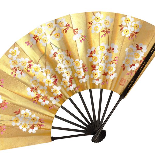 [黒染竹] 飾り京扇子 高級仕舞扇子　月に秋草/桜(Ub305) |  | 03