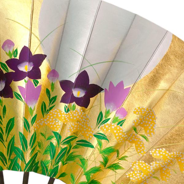 [黒染竹] 飾り京扇子 高級仕舞扇子　月に秋草/桜(Ub305) |  | 09