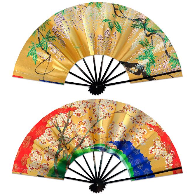 飾り京扇子 舞扇子タイプ 藤の花 桜(Xb004) : 扇子司 伊藤常