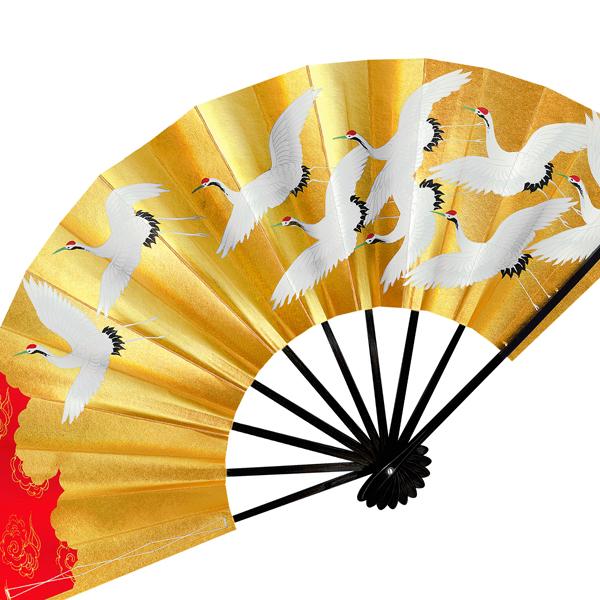 飾り京扇子/舞扇子タイプ 群鶴/緑松(Xb010) |  | 01