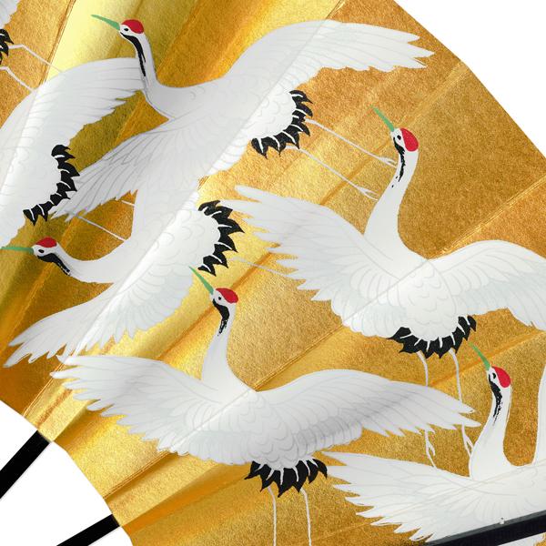 飾り京扇子/舞扇子タイプ 群鶴/緑松(Xb010) |  | 03