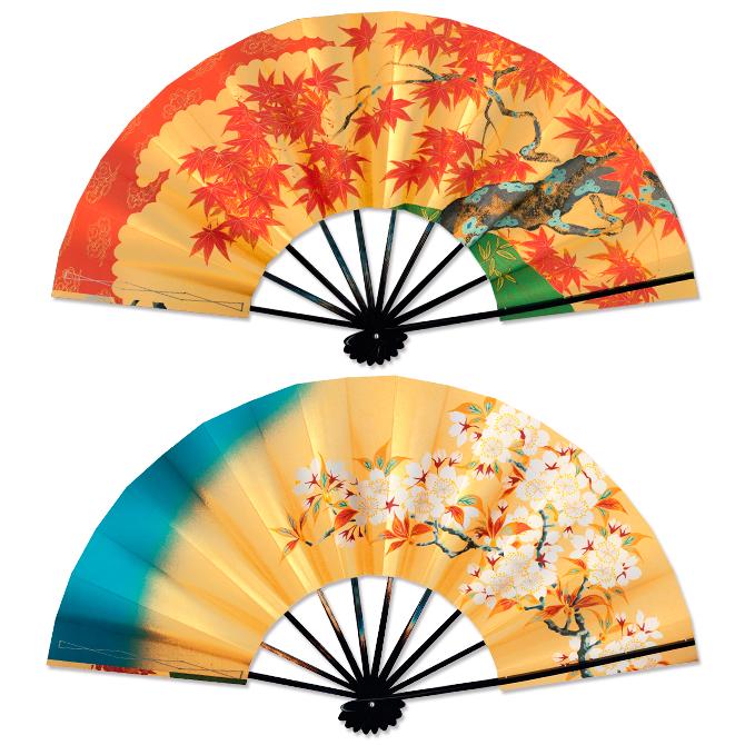 飾り京扇子/舞扇子タイプ 櫻/紅葉(Xc004) |  | 01