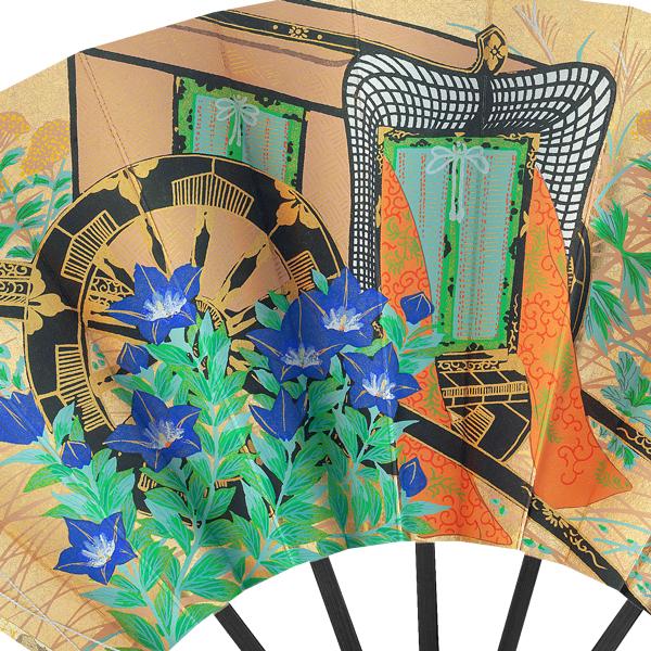 飾り京扇子 舞扇子タイプ 御所車/櫻　伊藤常　京扇子 飾り京扇子/舞扇子タイプ 御所車/櫻(Xd102) : 扇子司 伊藤常