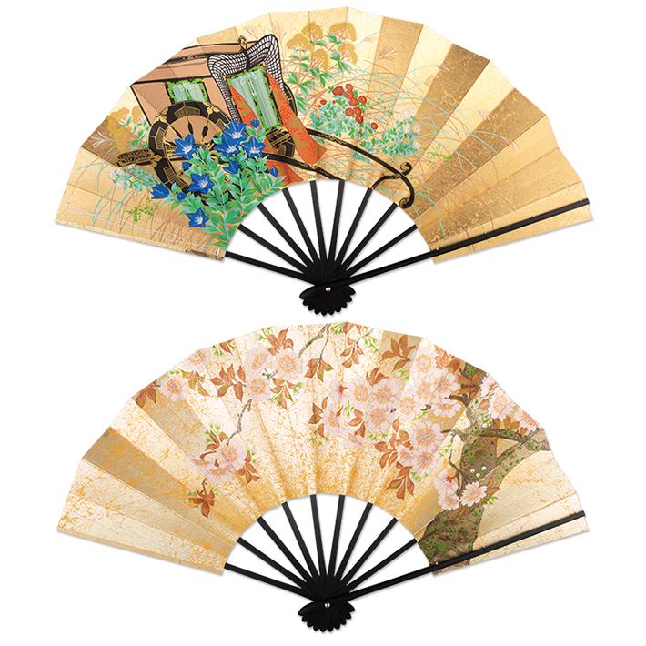 飾り京扇子/舞扇子タイプ 御所車/櫻(Xd102) |  | 01