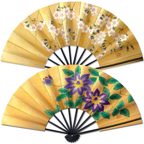 飾り京扇子/舞扇子タイプ 鉄線/桜(Xe005) | 