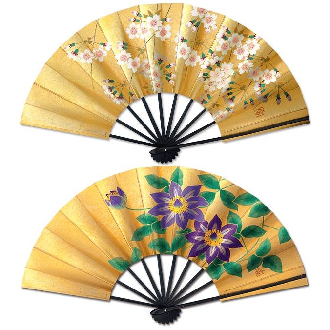 飾り京扇子/舞扇子タイプ 鉄線/桜(Xe005) |  | 01