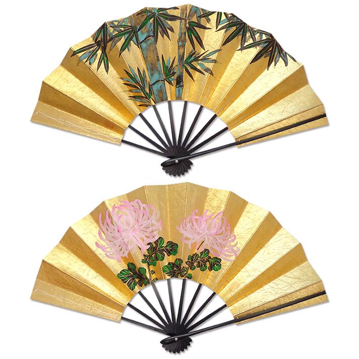 飾り京扇子/舞扇子タイプ 糸菊/青竹(Xe012) |  | 01