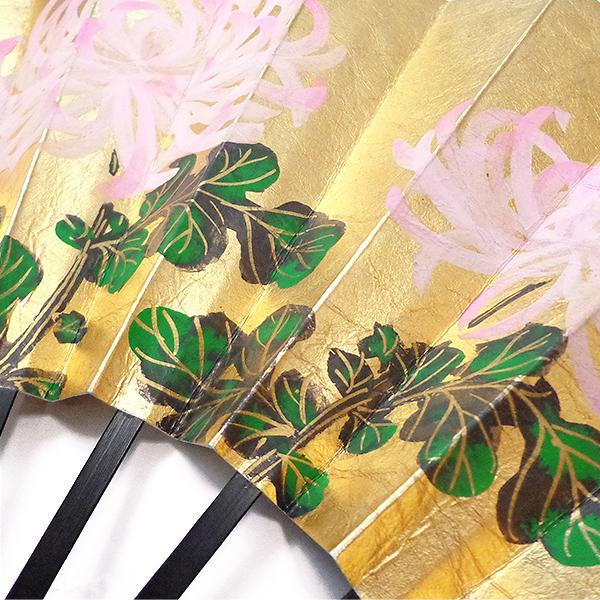 飾り京扇子/舞扇子タイプ 糸菊/青竹(Xe012) |  | 08