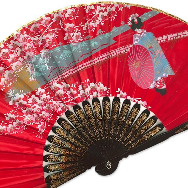 飾り京扇子/サテン扇子/舞妓 赤/21cm(Z111) : 扇子司 伊藤常 - 通販