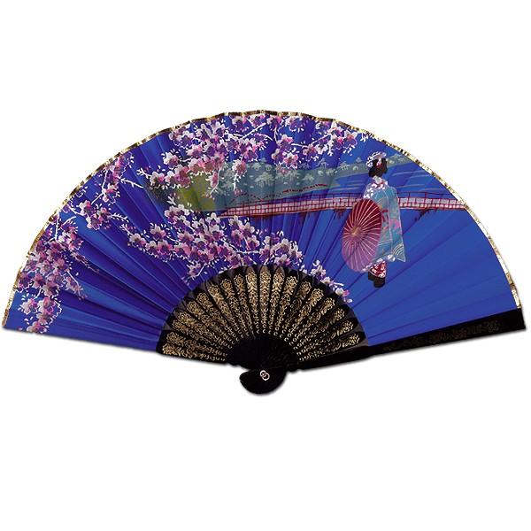 飾り京扇子/サテン扇子/舞妓 青/21cm(Z114) : 扇子司 伊藤常 - 通販 