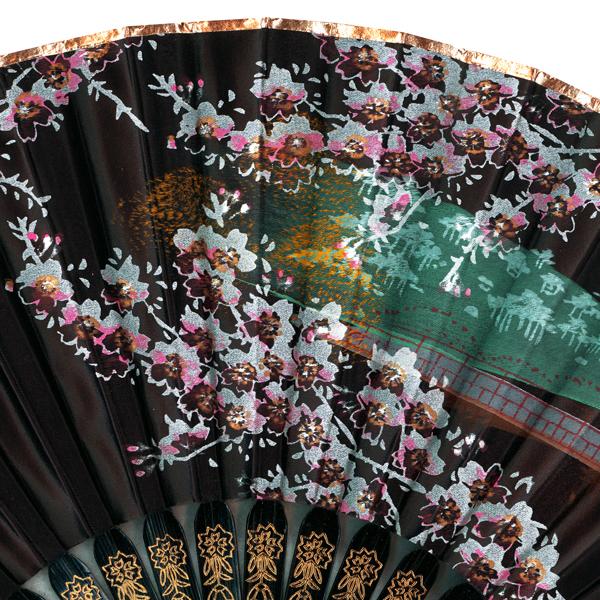 飾り京扇子/サテン扇子/舞妓　黒/21cm(Z115) |  | 01