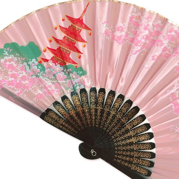飾り京扇子/サテン扇子/塔桜ピンク/21cm(Z121) |  | 01