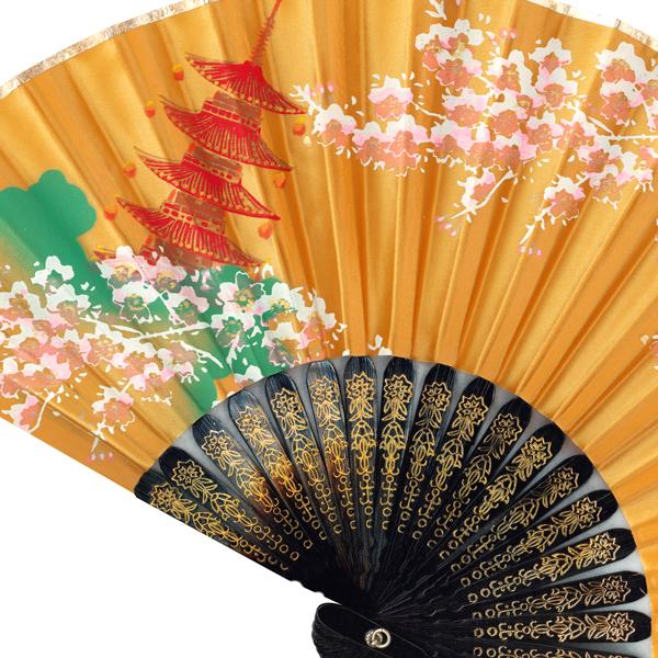 飾り京扇子/サテン扇子/塔桜金/21cm(Z123) |  | 02