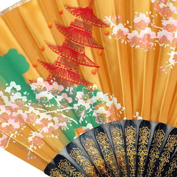 飾り京扇子/サテン扇子/塔桜金/21cm(Z123) |  | 03