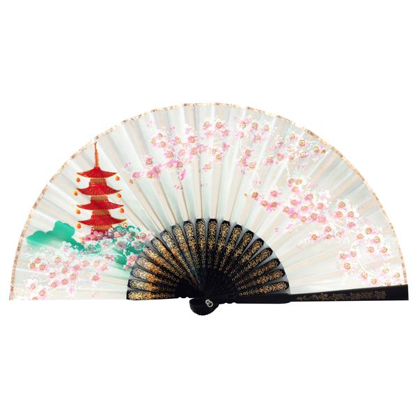 飾り京扇子/サテン扇子/塔桜白/21cm(Z124) : 扇子司 伊藤常 - 通販