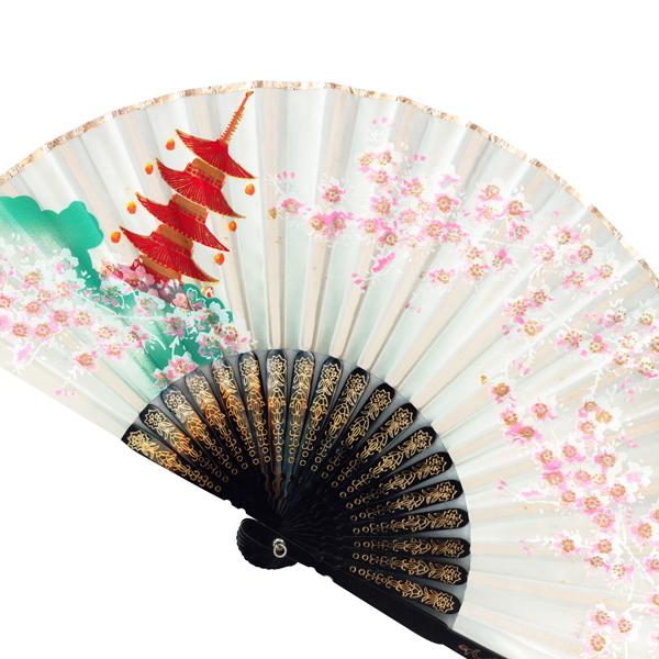 飾り京扇子/サテン扇子/塔桜白/21cm(Z124) |  | 01