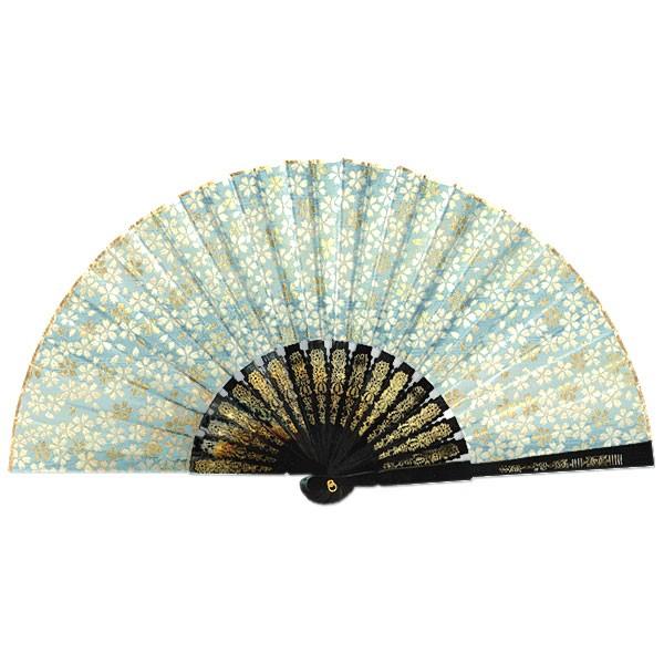 飾り京扇子/金襴櫻 水色/25cm(Z303) | 