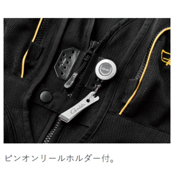 がまかつ GM2333 オールメッシュベスト ブラック/レッド 2026年春夏新製品ご予約 3月中旬発売予定の画像