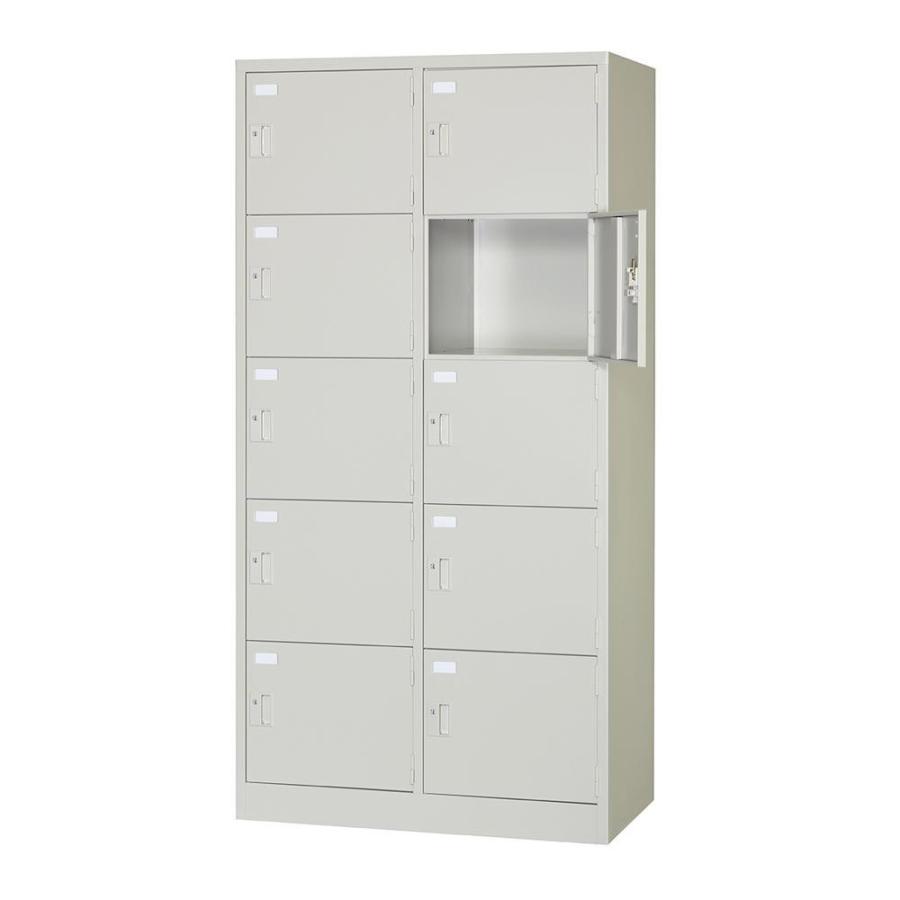 代引き不可 多人数ロッカー オフィス収納 2列5段 シリンダー錠 ニューグレー オフィス家具 Com Svg10a