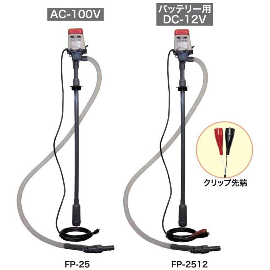 工進 電動ドラムポンプ ラクオート AC-100V FP-25 【KOSHIN/電動