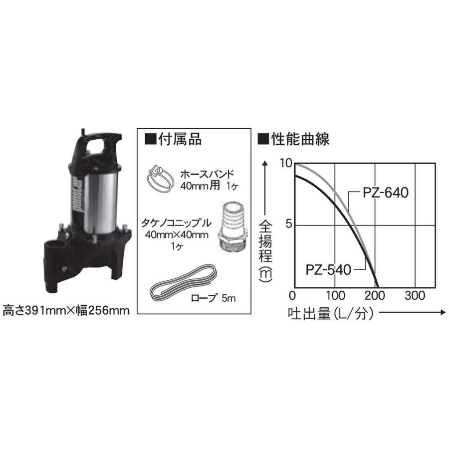 工進（KOSHIN） 汚物用水中ポンプ ポンスター 口径40ミリ 60HZ PZ